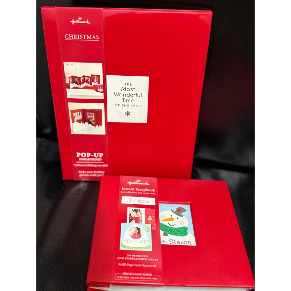 Hallmark Christmas Pop‎ Up Display Board Instant Scrapbook Album Red Snowman